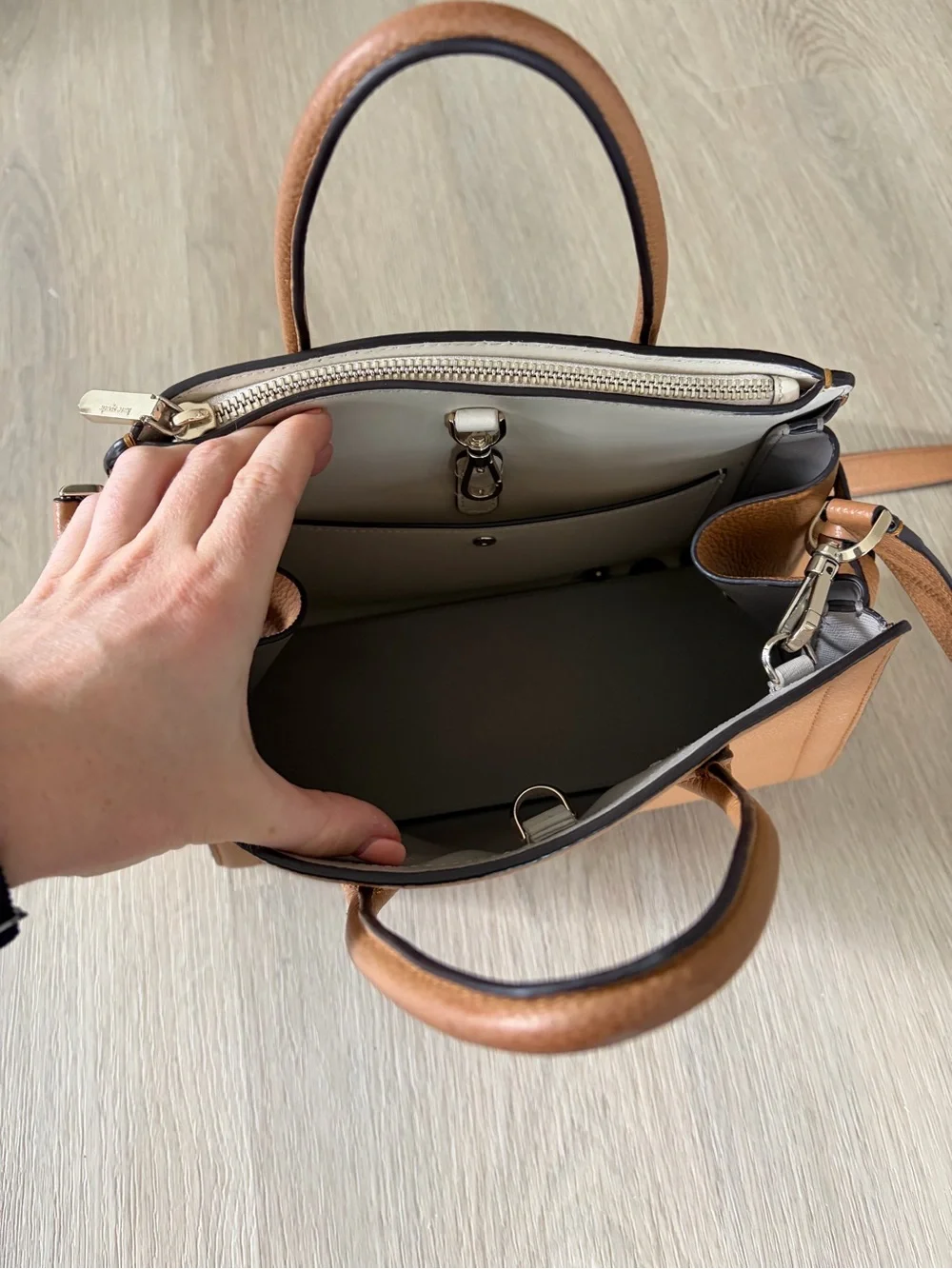 Kate Spade Brown Leather Handbag with Crossbody Strap
